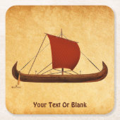Red Sail Vikingschip II Kartonnen Onderzetters (Voorkant)