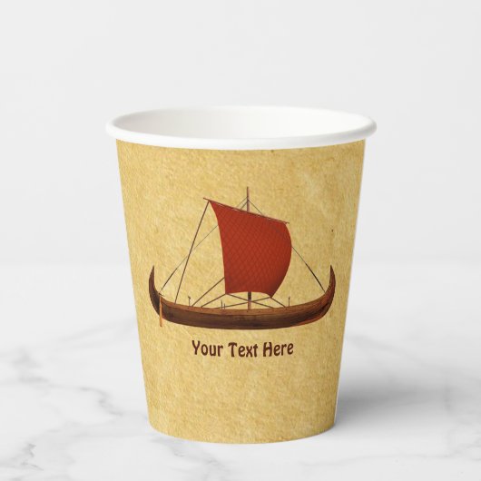 Red Sail Vikingschip II Papieren Bekers (Achterkant)
