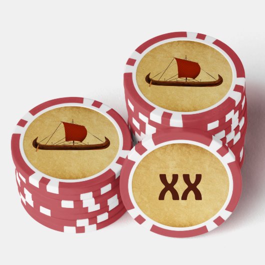 Red Sail Vikingschip II Poker Chips (Opstapeling)