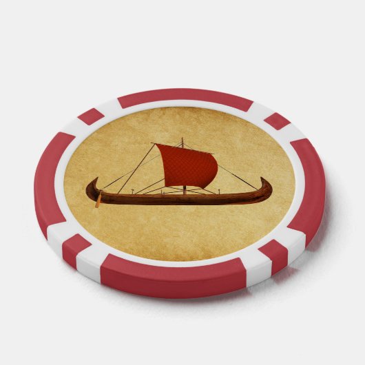 Red Sail Vikingschip II Poker Chips (Enkel)