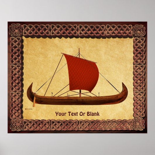 Red Sail Vikingschip II Poster (Voorkant)
