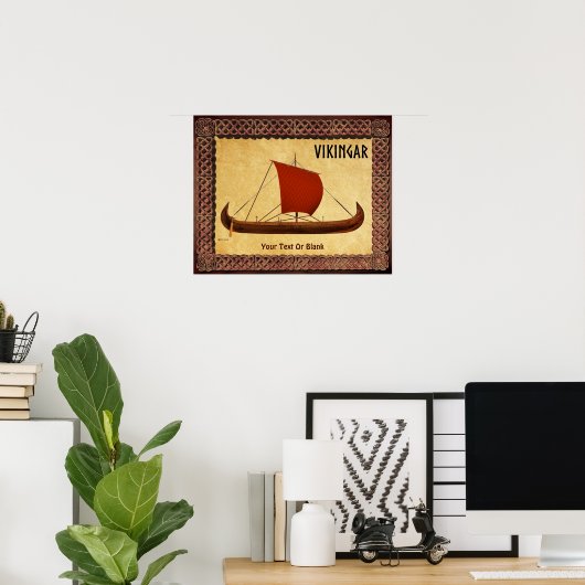 Red Sail Vikingschip II Poster (Thuiskantoor)