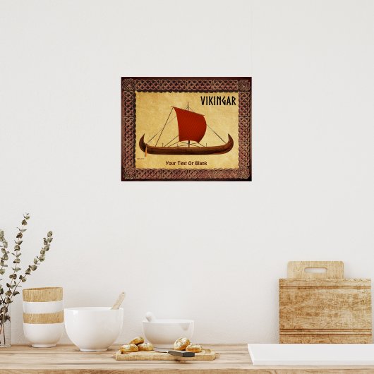 Red Sail Vikingschip II Poster (Keuken)