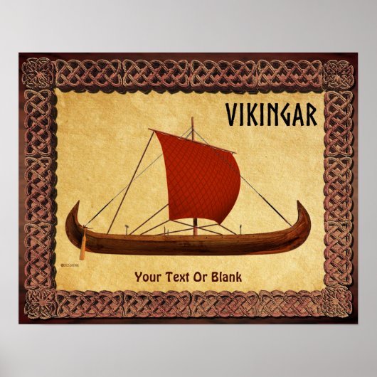 Red Sail Vikingschip II Poster (Voorkant)