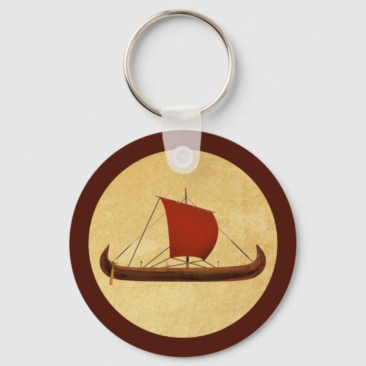 Red Sail Vikingschip II Sleutelhanger (Voorkant)