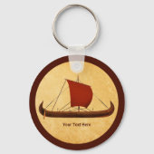 Red Sail Vikingschip II Sleutelhanger (Voorkant)