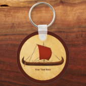 Red Sail Vikingschip II Sleutelhanger (Voorkant)
