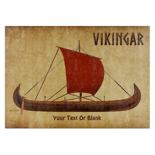 Red Sail Vikingschip II Snijplank (Voorkant)
