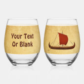 Red Sail Vikingschip II Wijnglas Zonder Voet (Achterkant)
