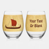 Red Sail Vikingschip II Wijnglas Zonder Voet (Voorkant)