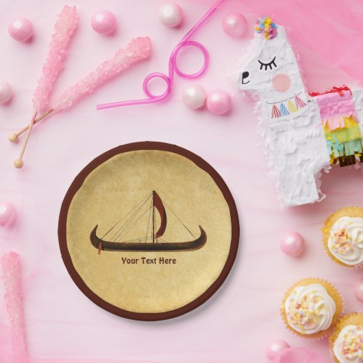 Red Sail Vikingschip Papieren Bordje (Feest)