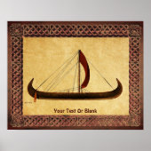 Red Sail Vikingschip Poster (Voorkant)