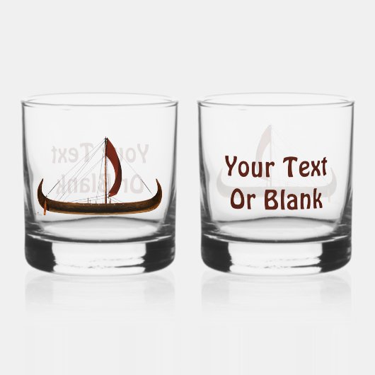 Red Sail Vikingschip Whisky Glas (Voorkant)