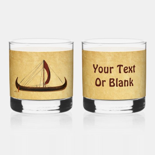 Red Sail Vikingschip Whisky Glas (Voorkant)