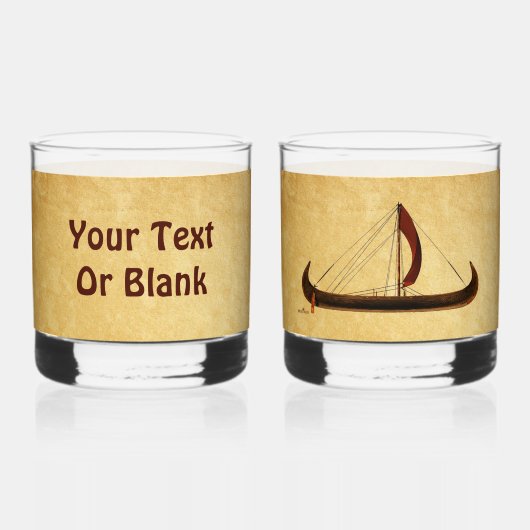 Red Sail Vikingschip Whisky Glas (Achterkant)