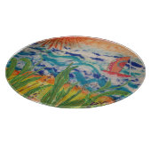 Red Sailboat Red Sun  Snijplank (Hoek)