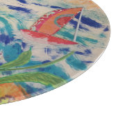 Red Sailboat Red Sun  Snijplank (Hoek)