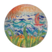 Red Sailboat Red Sun  Snijplank (Voorkant)