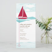 Red Sailboot Party nodigt uit Kaart (Staand voorkant)