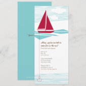 Red Sailboot Party nodigt uit Kaart (Voorkant / Achterkant)