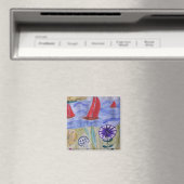 Red Sails & Flowers Magnet (Insitu (Vaatwasser))