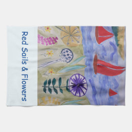 Red Sails & Flowers Tea Towel Theedoek