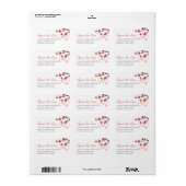 Red Sakura Cherry Blossom Asian Weddenschap Etiket (Full Sheet)