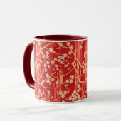 RED SAKURA FLOWERS Antiek Japans Floral Pattern Mok (Voorkant links)