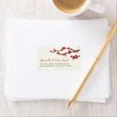 Red Sakura Flowers Cherry Blossom Asian Wedding Etiket (Insitu)