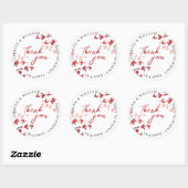 Red Sakura Flowers Cherry Blossom Asian Wedding Ronde Sticker (Vel)