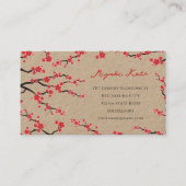 Red Sakura Flowers Oriental Cherry Blossom Asian Visitekaartje (Voorkant)
