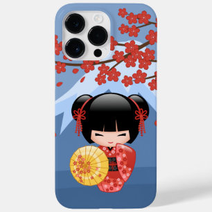 Red Sakura Kokeshi Doll - Cute Geisha Girl Case-Mate iPhone 14 Pro Max Hoesje