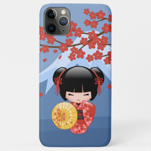 Red Sakura Kokeshi Doll - Cute Geisha Girl Case-Mate iPhone Case