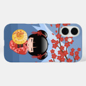 Red Sakura Kokeshi Doll - Cute Geisha Girl Case-Mate iPhone Case (Achterkant (horizontaal))