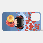 Red Sakura Kokeshi Doll - Cute Geisha Girl Case-Mate iPhone Case (Achterkant (horizontaal))