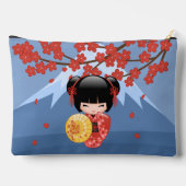 Red Sakura Kokeshi Doll - Cute Geisha Girl Etui (Achterkant)