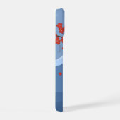 Red Sakura Kokeshi Doll - Cute Geisha Girl iPhone 15 Case (Rechterkant)