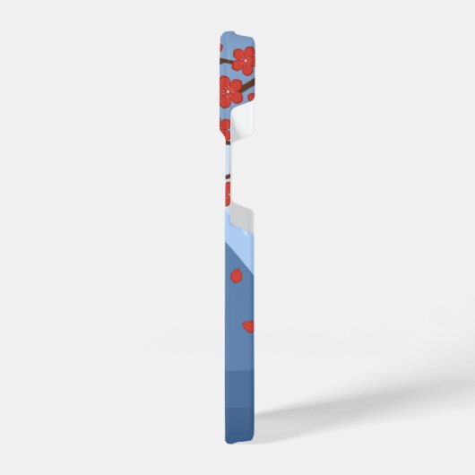 Red Sakura Kokeshi Doll - Cute Geisha Girl iPhone Hoesje (Linkerkant)