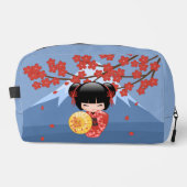 Red Sakura Kokeshi Doll - Cute Geisha Girl Toilettasje (Voorkant)