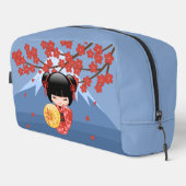Red Sakura Kokeshi Doll - Cute Geisha Girl Toilettasje (Rechterhoek)