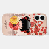 Red Sakura Kokeshi Doll - Japanese Geisha Case-Mate iPhone Case (Achterkant (horizontaal))