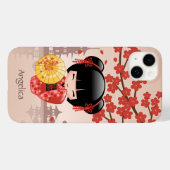 Red Sakura Kokeshi Doll - Japanse Geisha Case-Mate iPhone Case (Achterkant (horizontaal))