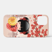 Red Sakura Kokeshi Doll - Japanse Geisha Case-Mate iPhone Case (Achterkant (horizontaal))