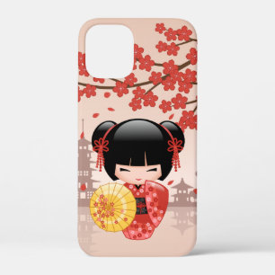 Red Sakura Kokeshi Doll - Japanse Geisha Case-Mate iPhone Case