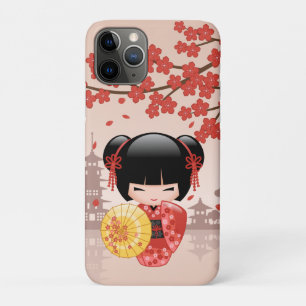 Red Sakura Kokeshi Doll - Japanse Geisha Case-Mate iPhone Case