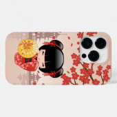 Red Sakura Kokeshi Doll - Japanse Geisha Case-Mate iPhone Case (Achterkant (horizontaal))