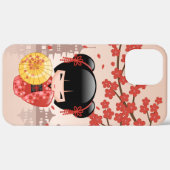 Red Sakura Kokeshi Doll - Japanse Geisha Case-Mate iPhone Case (Achterkant (horizontaal))