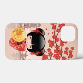 Red Sakura Kokeshi Doll - Japanse Geisha Case-Mate iPhone Case (Achterkant (horizontaal))