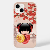 Red Sakura Kokeshi Doll - Japanse Geisha Case-Mate iPhone Case (Achterkant)