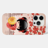 Red Sakura Kokeshi Doll - Japanse Geisha Case-Mate iPhone Case (Achterkant (horizontaal))